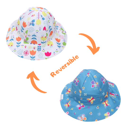 CAPPELLO ESTIVO Reversibile FLAPJACKKIDS Farfalle/Fiori