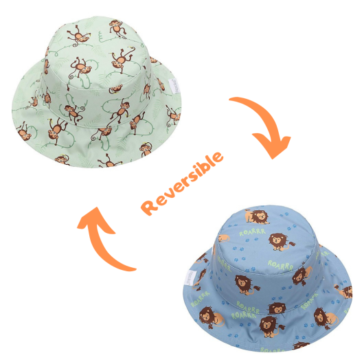 CAPPELLO ESTIVO Reversibile FLAPJACKKIDS Scimmia/Leone