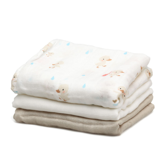 SET 3 MUSSOLE di BAMBOO 70 x 70 cm KIOKIDS - immagine 5