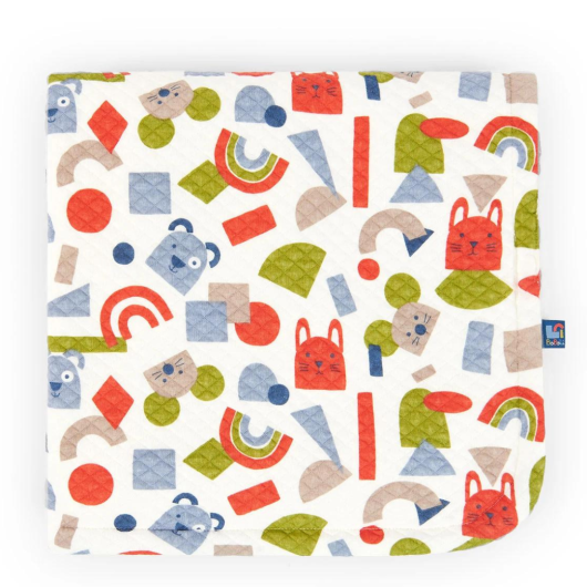 Shapes&Colors COPERTA STAMPATA NEONATO BOBOLI