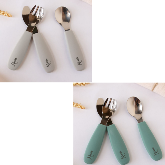 POSATE in Acciaio Inossidabile e Silicone KIOKIDS