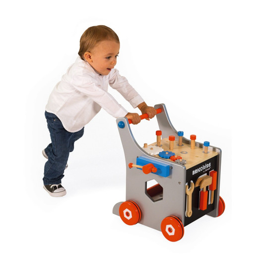 Brico'Kids CARRELLO PRIMI PASSI PORTA ATTREZZI MAGNETICO in legno JANOD - immagine 3