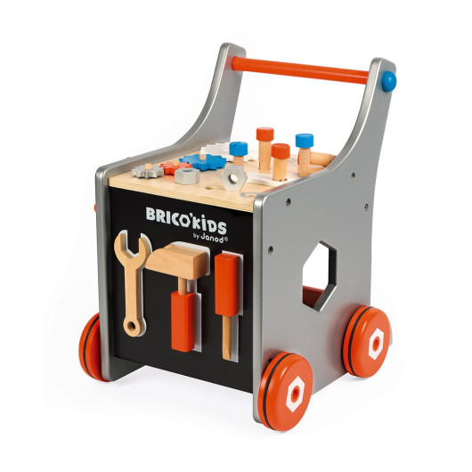 Brico'Kids CARRELLO PRIMI PASSI PORTA ATTREZZI MAGNETICO in legno JANOD - immagine 2
