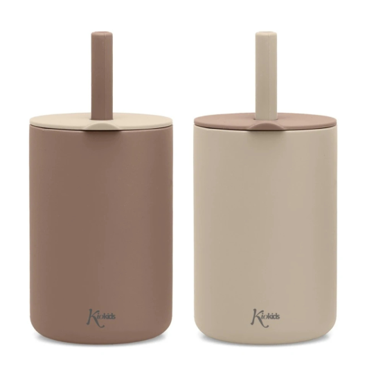 Set 2 BICCHIERI in Silicone con Cannuccia KIOKIDS - immagine 2