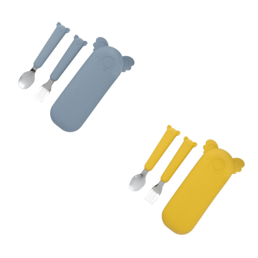 SET POSATE Acciaio Inox con CUSTODIA in Silicone THE COTTON CLOUD