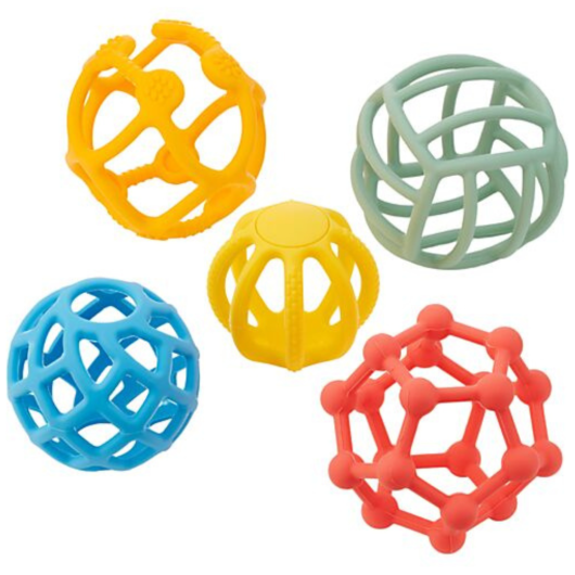 SET 5 PALLINE Sensoriali Flessibili in SILICONE TICKIT