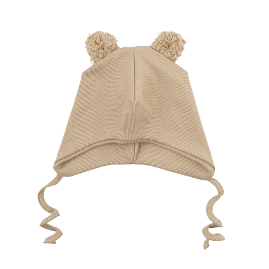 CAPPELLINO BIMBO con Orecchie Peluche da Orsetto WOOLY ORGANIC