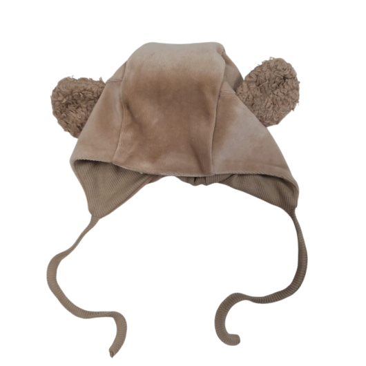 CAPPELLINO BIMBO con Orecchie Peluche da Orsetto WOOLY ORGANIC