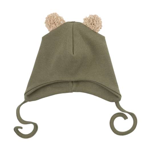 CAPPELLINO BIMBO con Orecchie Peluche da Orsetto WOOLY ORGANIC