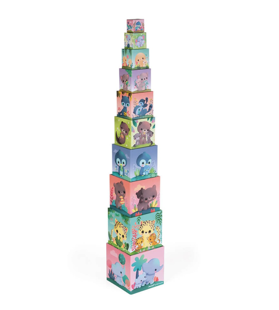 PIRAMIDE QUADRATA Cubi Impilabili Adorabili Animali JANOD - immagine 2