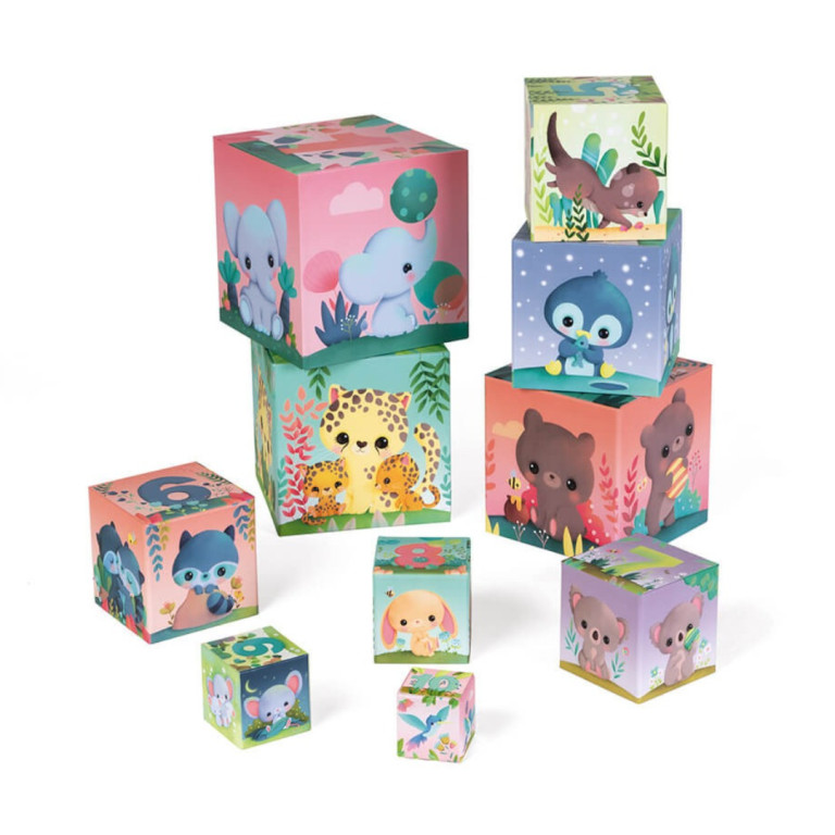 Atoylink Dinosauro Cubi Impilabili In Legno – Gioco Montessori Con 6 Cubi, 6 Dinosauri, 6 Trenini Magnetici – Numeri E Colori - 5