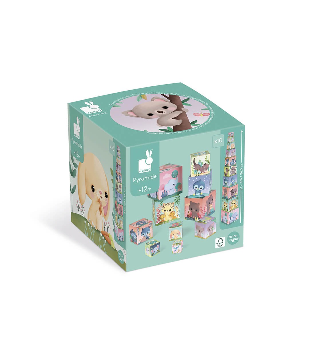 PIRAMIDE QUADRATA Cubi Impilabili Adorabili Animali JANOD - immagine 4