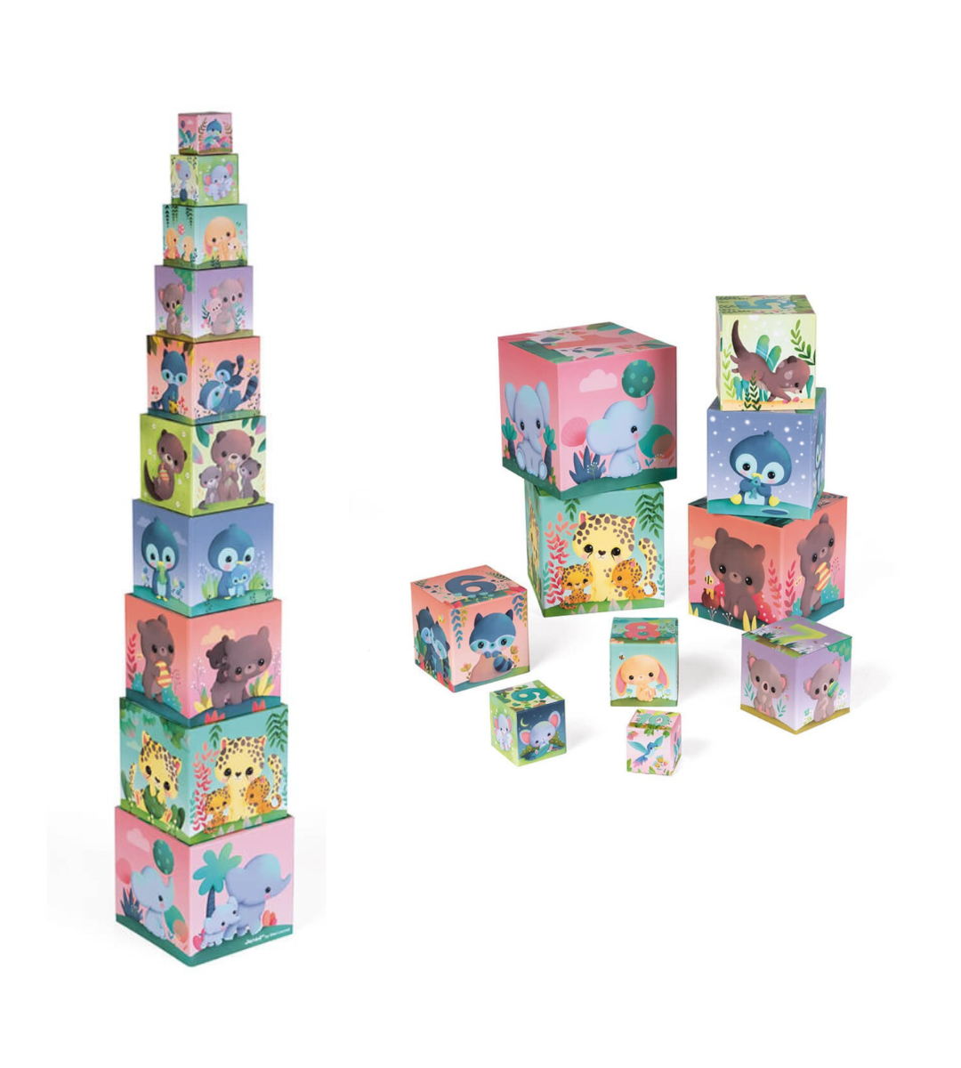 PIRAMIDE QUADRATA Cubi Impilabili Adorabili Animali JANOD