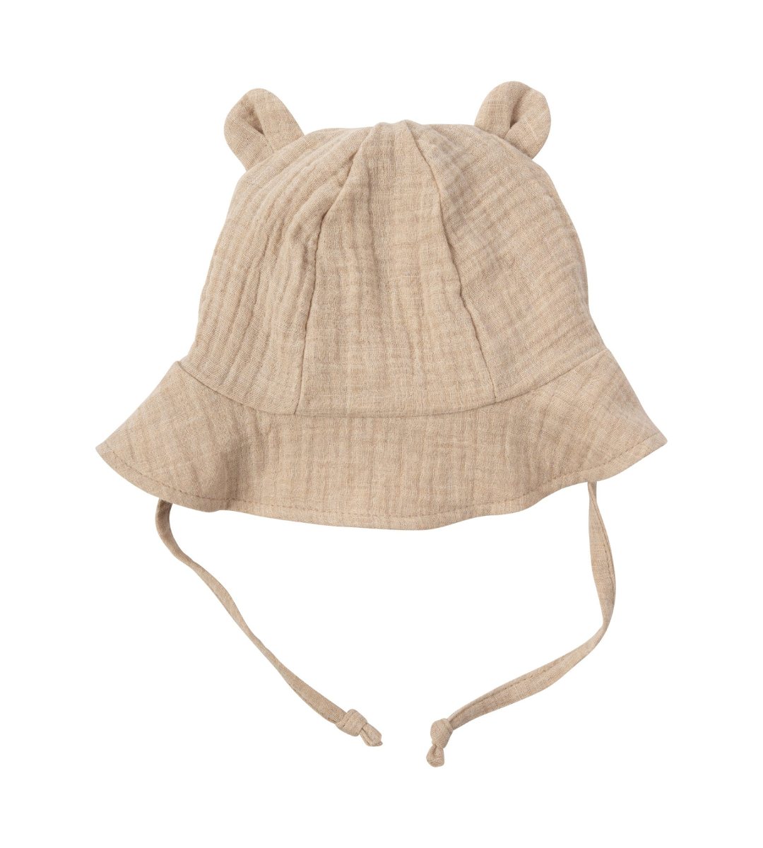 CAPPELLINO BIMBO con Orecchie Orsetto in Mussola di Cotone WOOLY ORGANIC