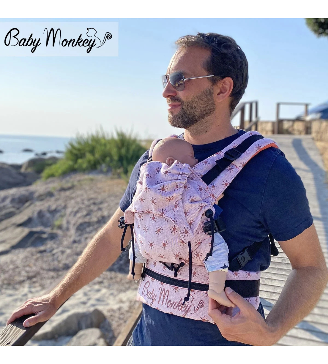 Marsupio ergonomico BABY MONKEY REGOLO NEWBORN ZENIT Arancio Reverse Misto